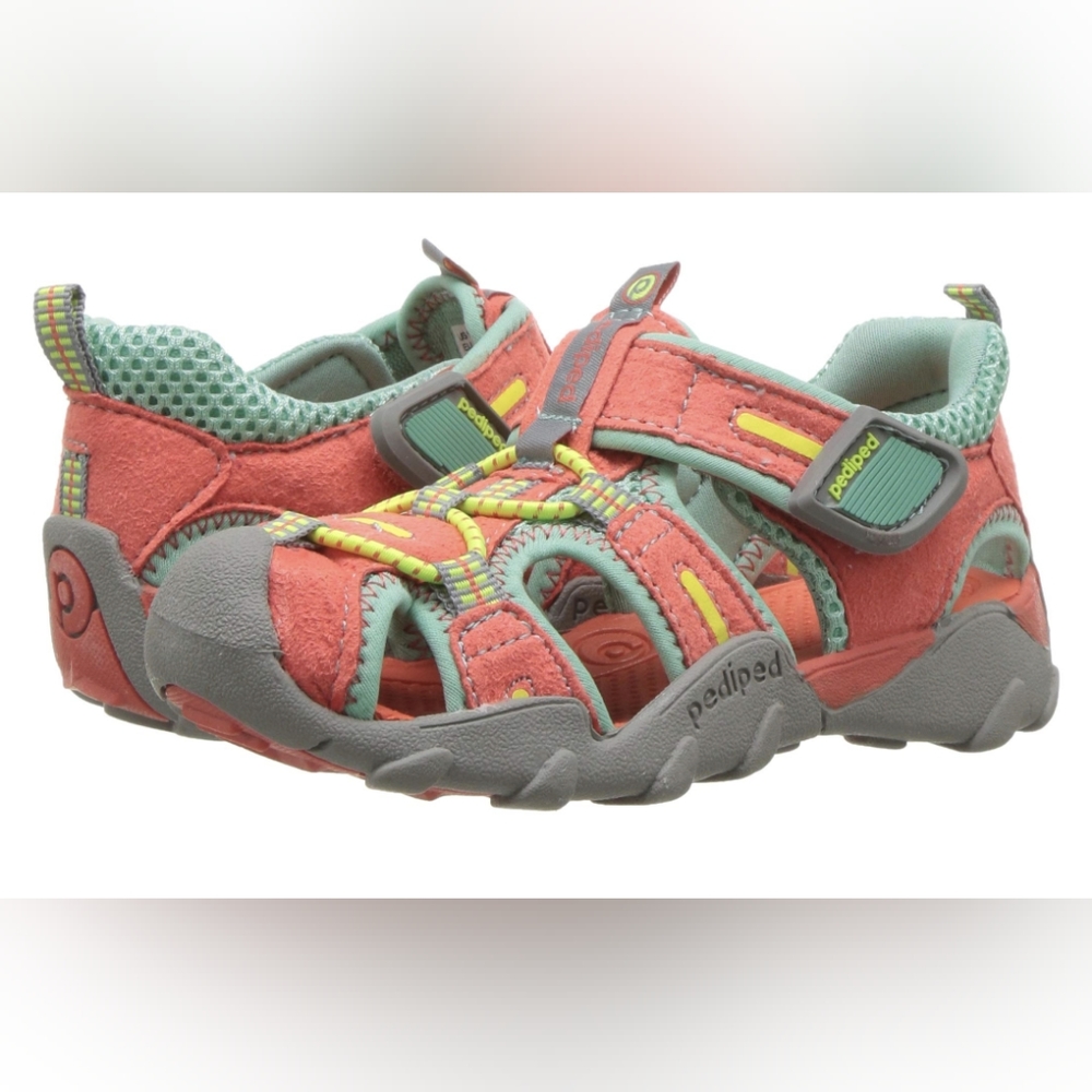 pediped Girl's Canyon Flex (Toddler/Little Kid/Big Kid) Coral Sky Size 10-10.5
